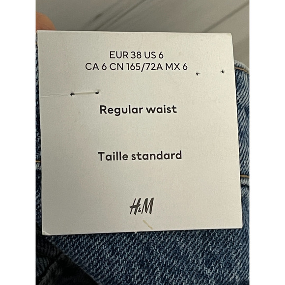 H&M Jean Shorts Womens 6 Blue Denim Cut Off High Rise Cotton - Picture 11 of 13